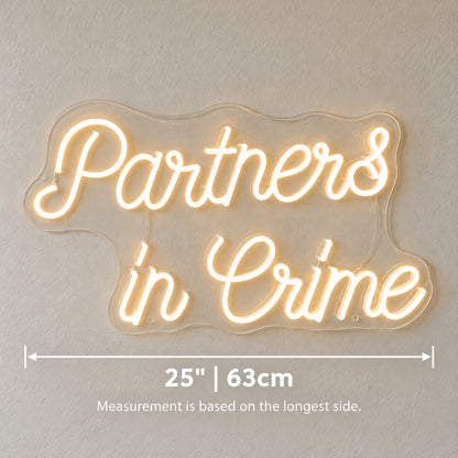 Partners in Crime LED Neon Sign for Man Cave, Dimmable Wall Decor Wall Neon Signs - Shineneon