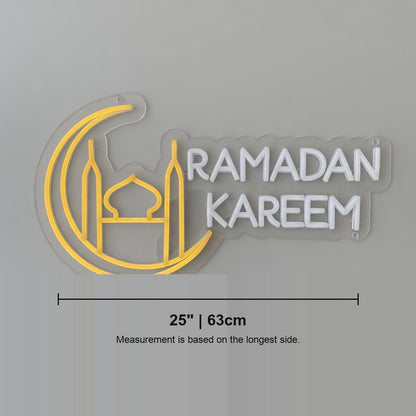 Ramadan Kareem LED Neon Sign with Mosque Lantern Icon - Shineneon