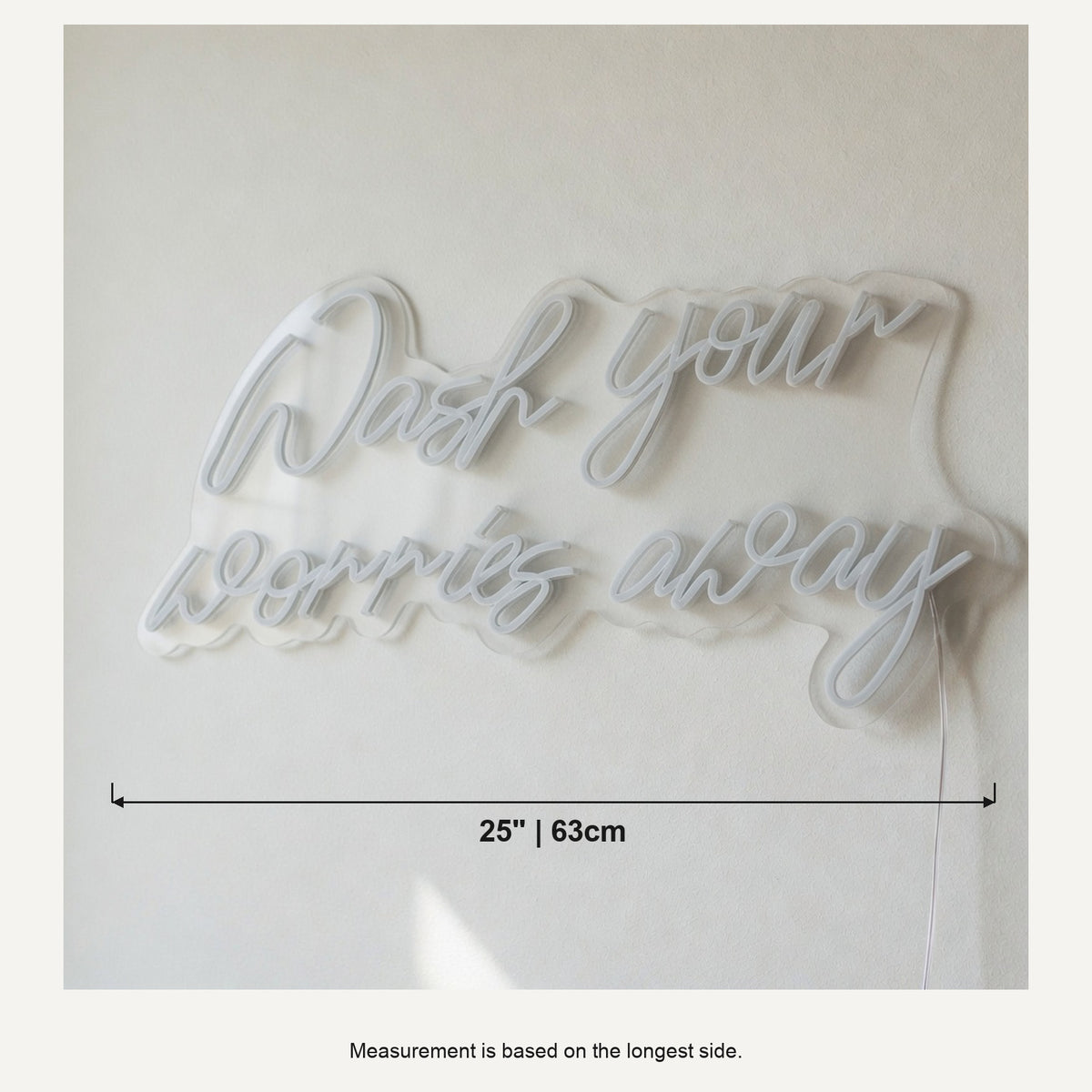 Wash Your Worries Away LED Neon Sign Dimmable Wall Light - Shineneon