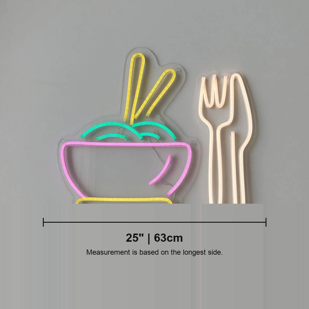 Ramen Food and Fork Restaurant LED Neon Sign - Shineneon