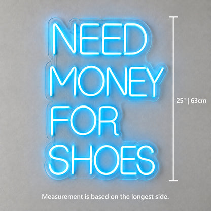 Need Money for Shoes LED Neon Sign Boxed Two Tone Caps Wall Neon Signs - Shineneon