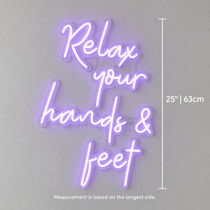 Relax Your Hands and Feet LED Neon Sign for Salon Light Up Wall Decor Wall Neon Signs - Shineneon