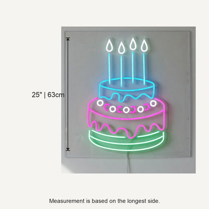 Birthday Cake LED Neon Sign Dimmable Wall Light - Shineneon
