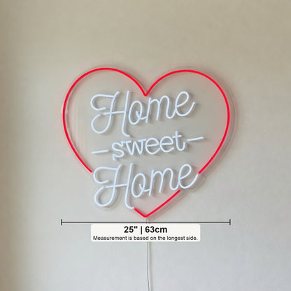 Home Sweet Home LED Neon Sign, Script with Dash Accents - Shineneon