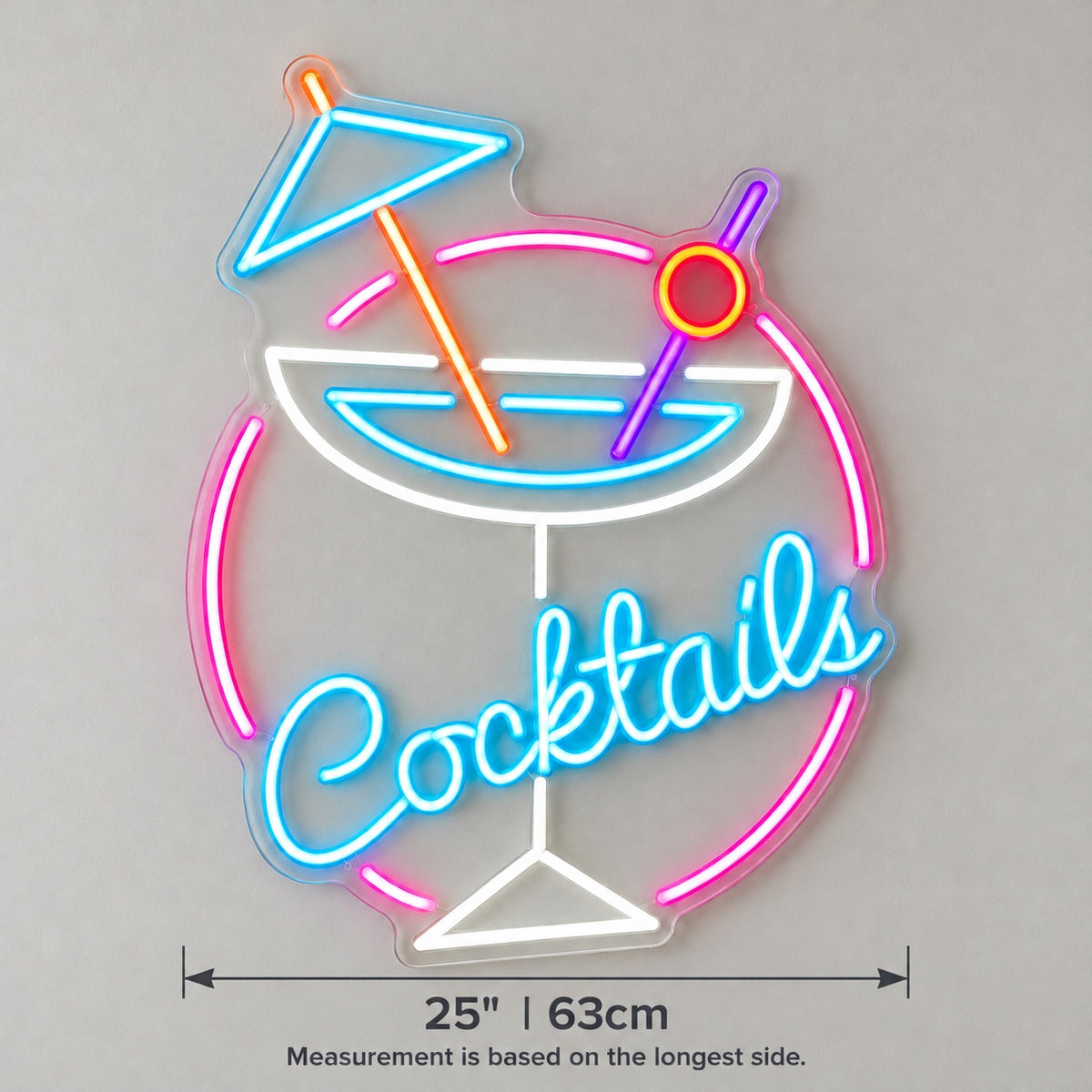Cocktails Bar LED Neon Sign for Wedding, Light Up Party Decor - Shineneon