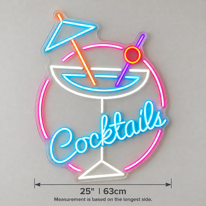 Cocktails Bar LED Neon Sign for Wedding, Light Up Party Decor - Shineneon
