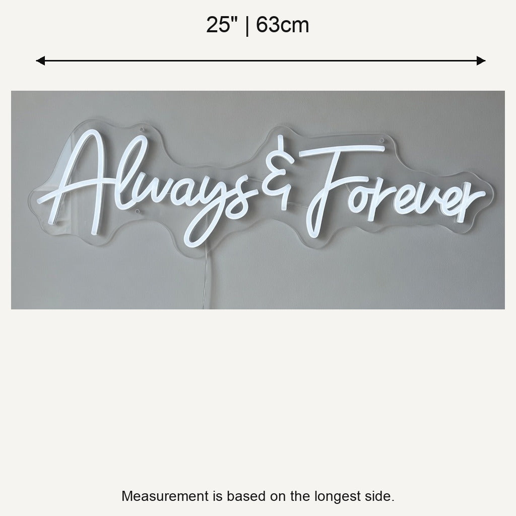 Always and Forever LED Neon Sign Floral Arch Script - Shineneon