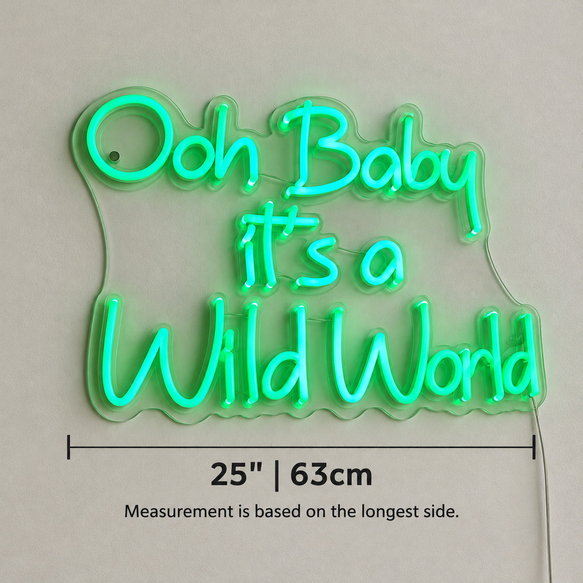 Ooh Baby It's a Wild World LED Neon Sign Dimmable Wall Light Wall Neon Signs - Shineneon