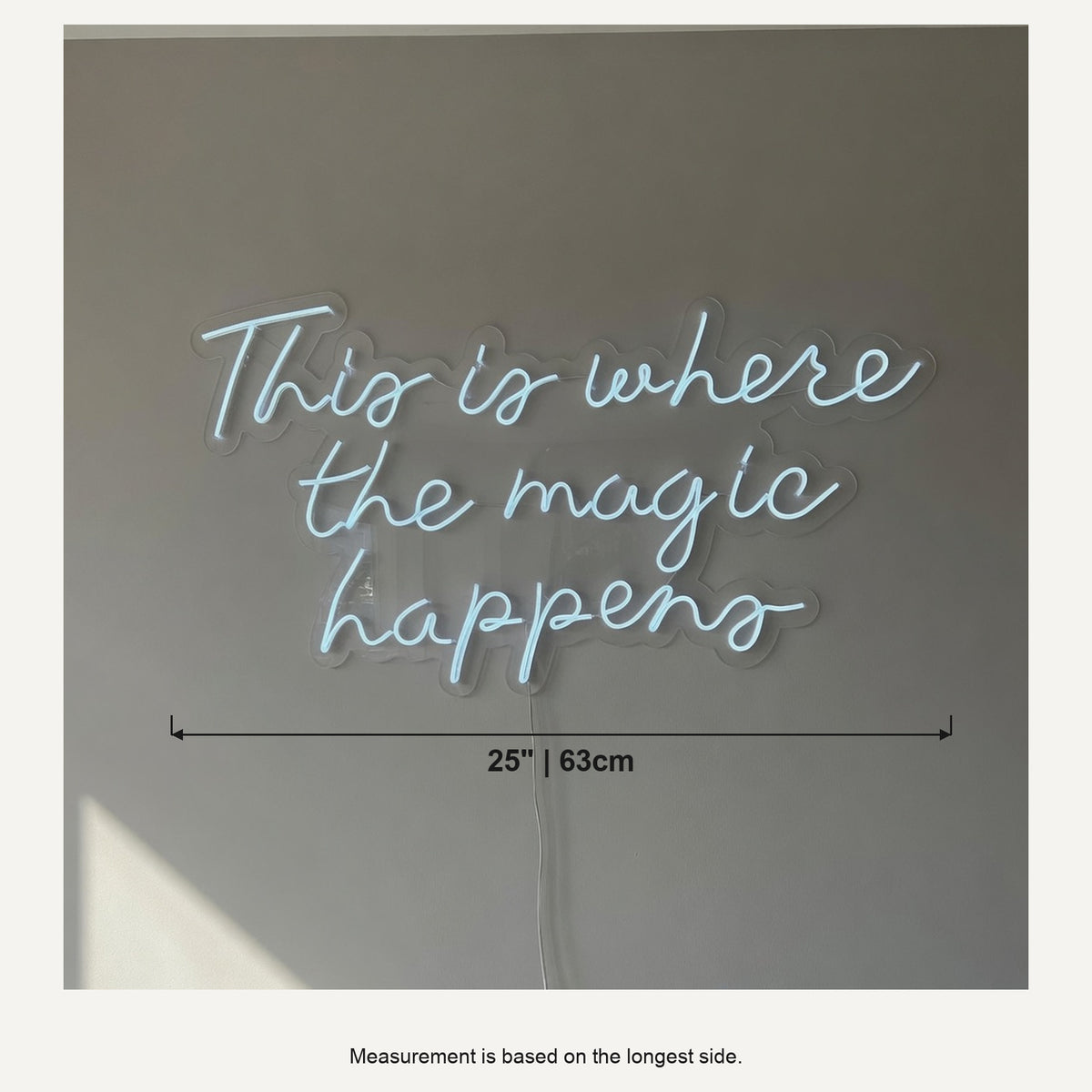 This Is Where the Magic Happens LED Neon Sign Greenery Frame Script - Shineneon