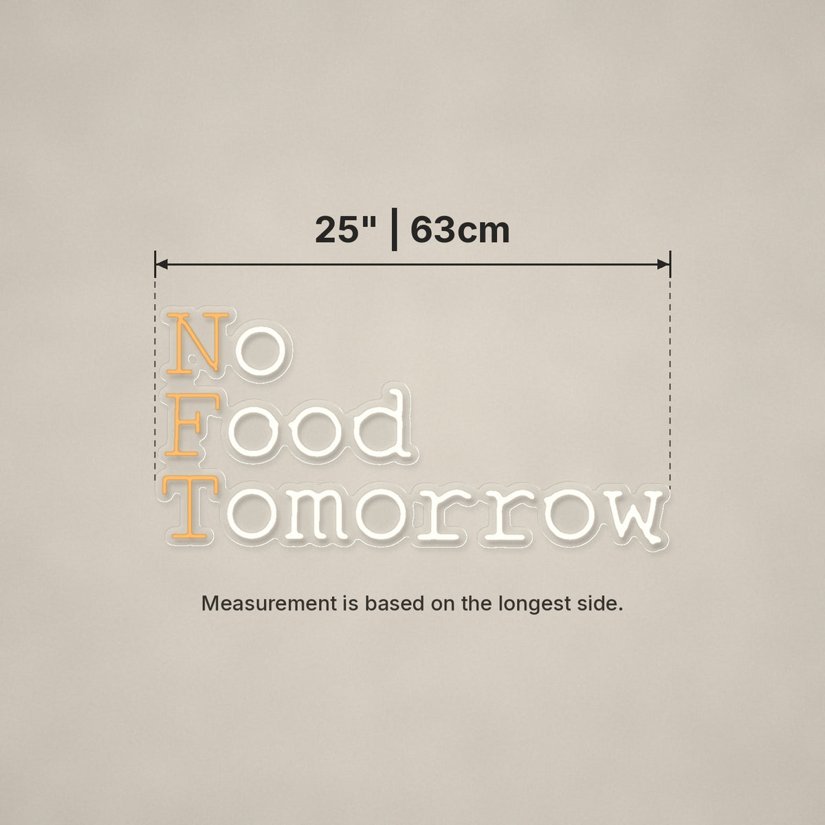 No Food Tomorrow LED Neon Sign, Dimmable Wall Light - Shineneon