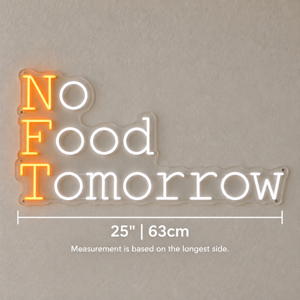 No Food Tomorrow LED Neon Sign Dimmable Wall Light Wall Neon Signs - Shineneon