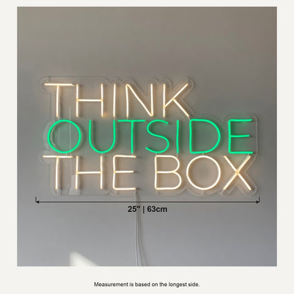 Think Outside the Box LED Neon Sign for Business Light Up Wall Decor - Shineneon