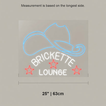 Cowboy Hat Brickette Lounge LED Neon Sign - Shineneon