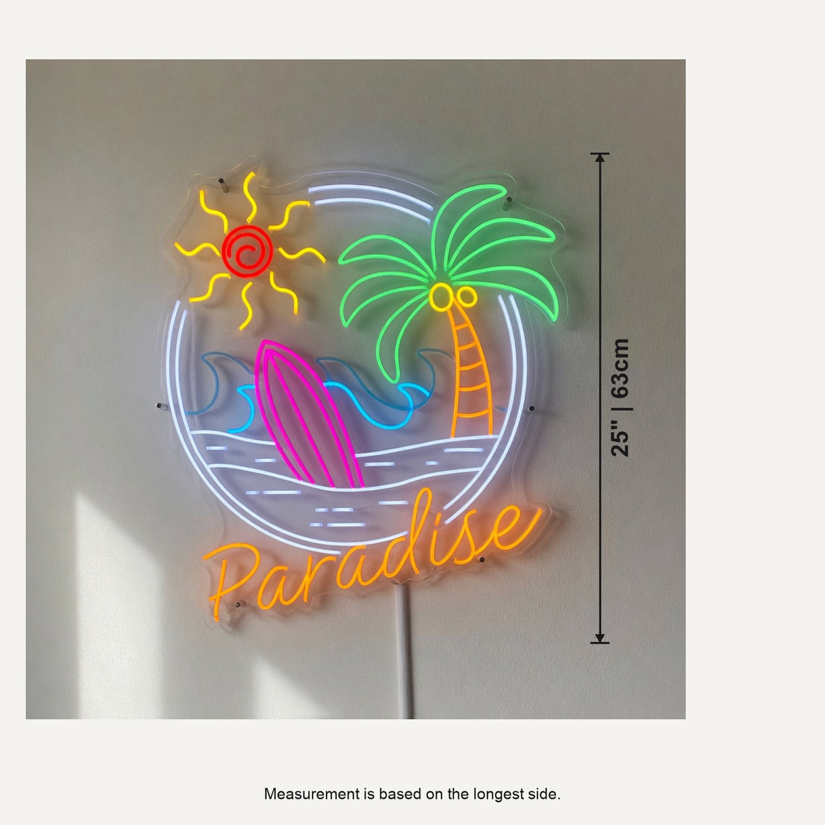 Palm Tree Sunset Wave Tropical Paradise LED Neon Sign for Bar - Shineneon