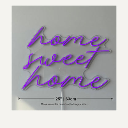 Home Sweet Home LED Neon Sign Lowercase Soft Script - Shineneon