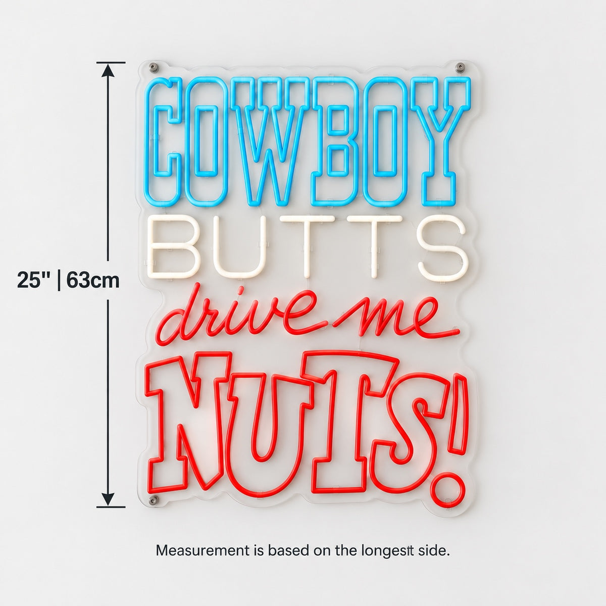 Cowboy Butts Drive Me Nuts Neon Sign Wall Neon Signs - Shineneon