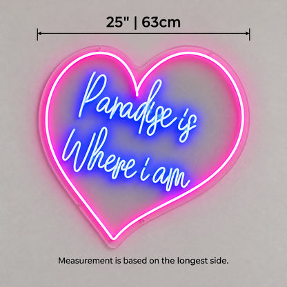 Paradise is Where i Am LED Neon Sign for Wedding Light Up Party Decor - Shineneon