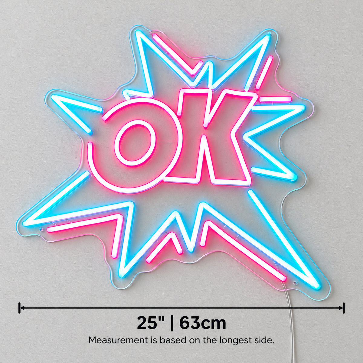 OK LED Neon Sign for Man Cave Dimmable Wall Decor Wall Neon Signs - Shineneon