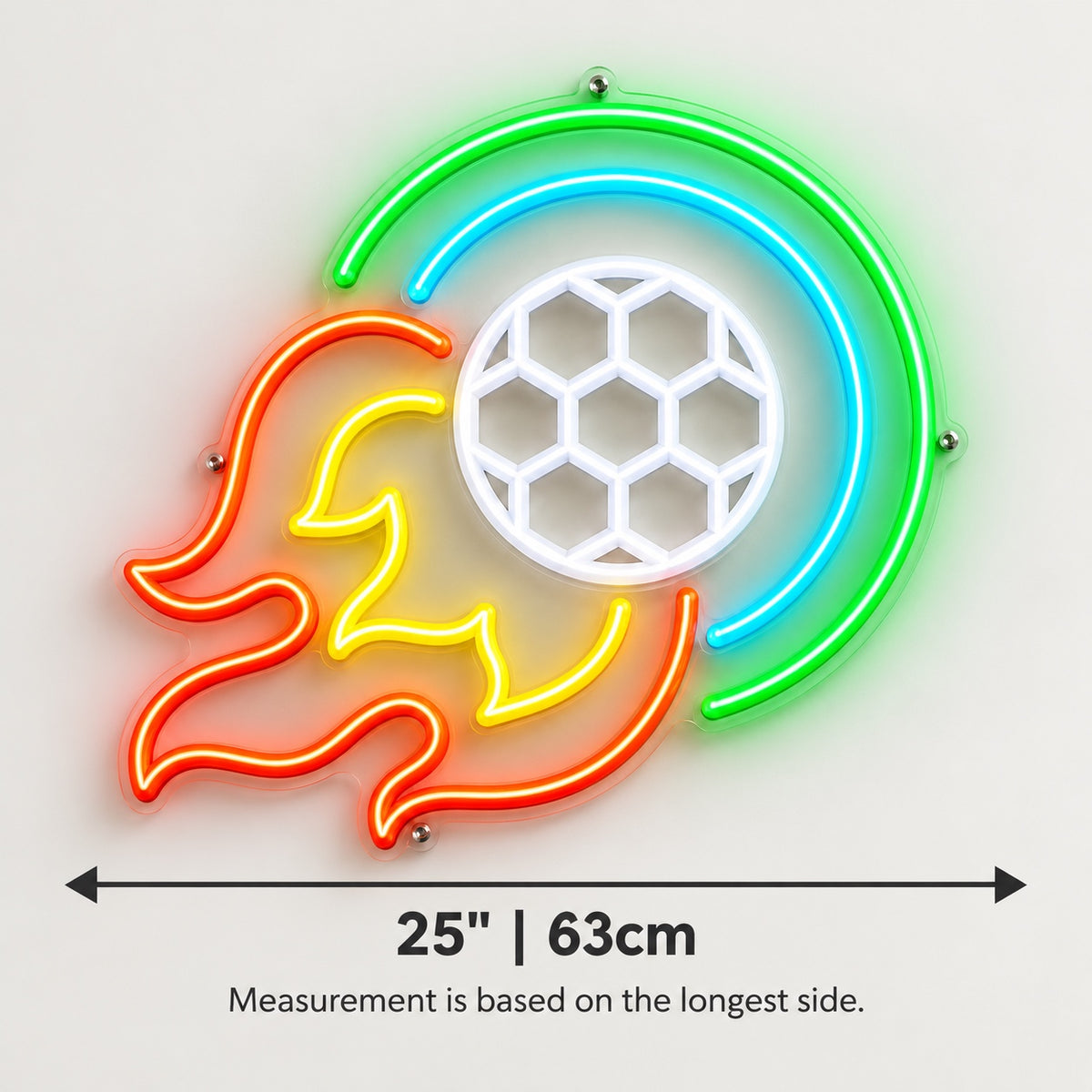 Football Ball Flying and Burn LED Neon Sign Dimmable Wall Light - Shineneon
