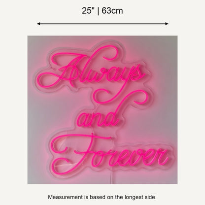 Always and Forever LED Neon Sign Three Line Cursive - Shineneon