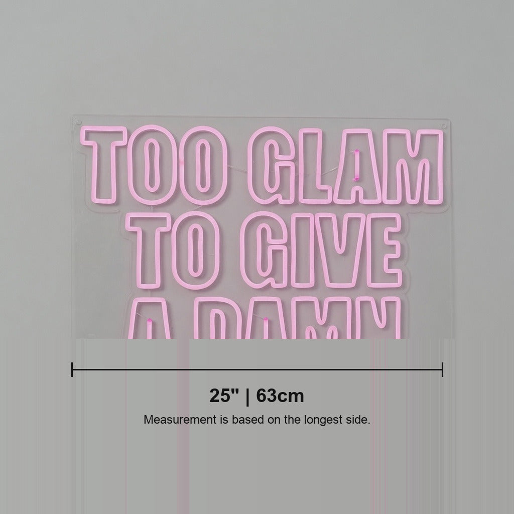 Too Glam to Give a Damn LED Neon Sign Stacked Boxed Caps - Shineneon