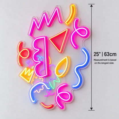 Colorful Abstract LED Neon Sign, Dimmable Wall Light - Shineneon