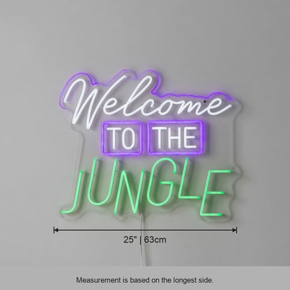 Welcome to the Jungle LED Neon Sign Boxed Caps with Script - Shineneon