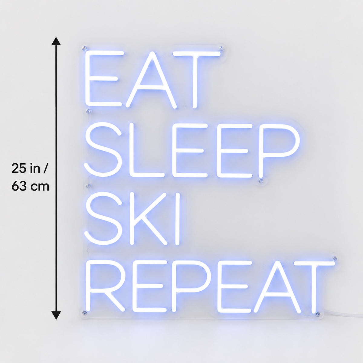 Eat Sleep Ski Repeat LED Neon Sign Dimmable Wall Light - Shineneon