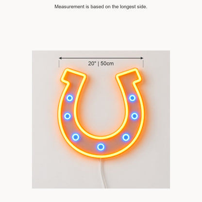 Saloon Horseshoe Vintage LED Neon Sign Wall Neon Signs - Size Guide