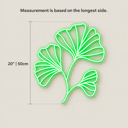Ginkgo Leaves Neon Sign - Size Guide