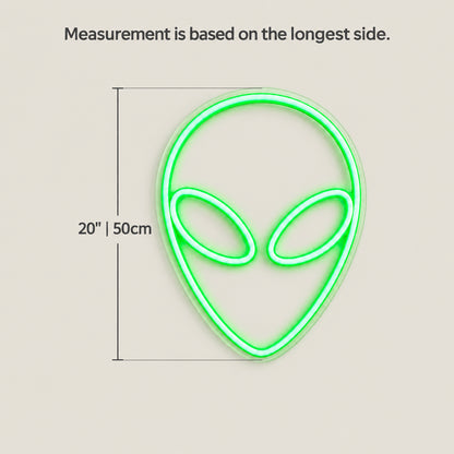 Aliens LED Neon Sign for Man Cave Dimmable Wall Decor - Size Guide