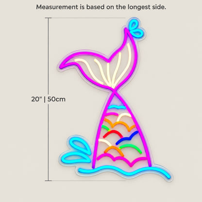Mermaid LED Neon Sign - Size Guide