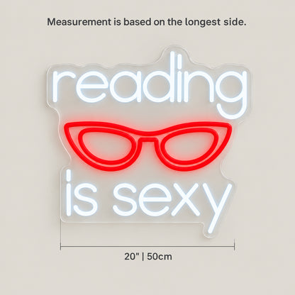 Reading Is Sexy Neon Sign - Size Guide