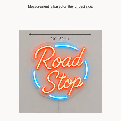 Road Stop Motel Vintage LED Neon Sign Wall Neon Signs - Size Guide