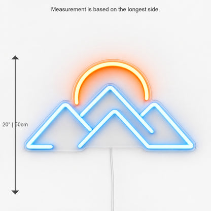 Mountains Sunset LED Neon Sign Wall Neon Signs - Size Guide