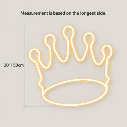 Crown LED Neon Sign for Man Cave Dimmable Wall Decor - Size Guide