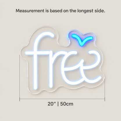 Free LED Neon Sign for Man Cave Dimmable Wall Decor - Size Guide