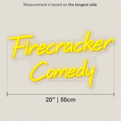 Firecracker Comedy LED Neon Sign Dimmable Wall Light - Size Guide