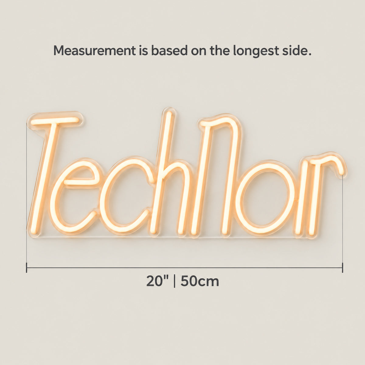 Technor LED Neon Sign for Man Cave Dimmable Wall Decor - Size Guide
