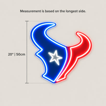 Houston Texans Neon Sign - Size Guide