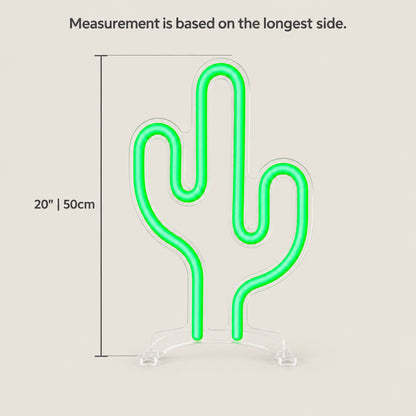 Cactus LED Neon Sign Tall Potted Cactus - Size Guide