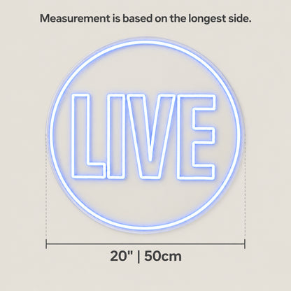 Live LED Neon Sign Circle Vine Badge - Size Guide
