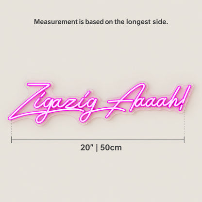 Zigazig Aaaah! Spice Girls LED Neon Sign Dimmable Wall Light - Size Guide