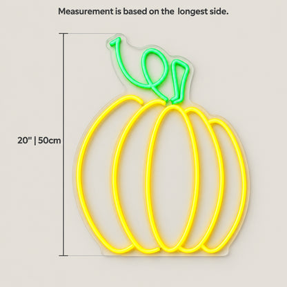Pumpkin LED Neon Sign for Halloween Light Up Party Decor - Size Guide