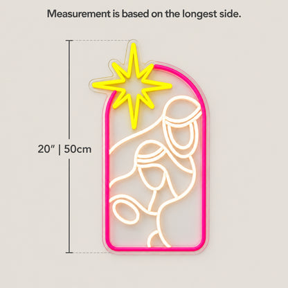 The Star Christmas Neon Sign - Size Guide
