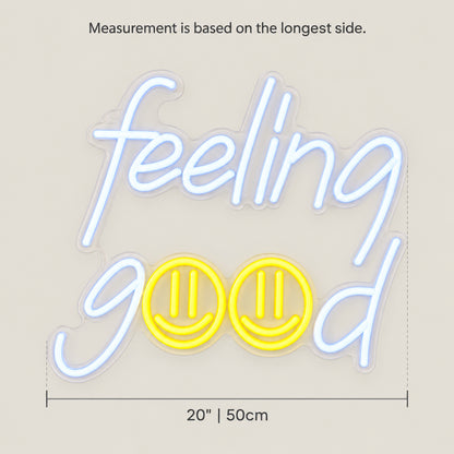 Feeling Good LED Neon Sign Dimmable Wall Light - Size Guide