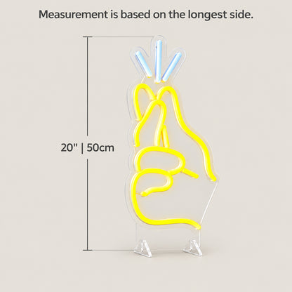 Finger Snapping LED Neon Sign Dimmable Wall Light - Size Guide