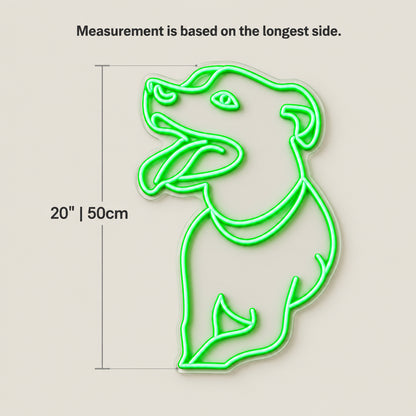 Dog LED Neon Sign for Storefront Light Up Business Decor - Size Guide