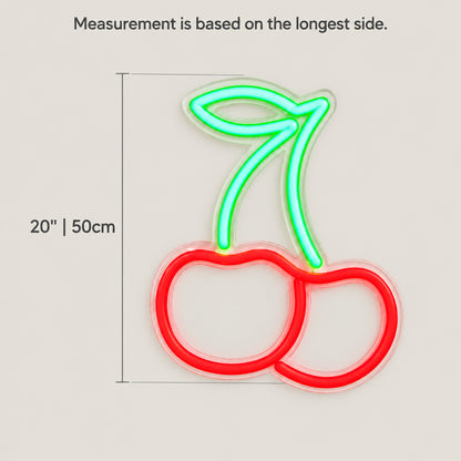 Cherry Neon Sign - Size Guide