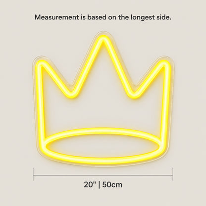 Crown LED Neon Sign for Photo Booth Light Up Party Decor - Size Guide